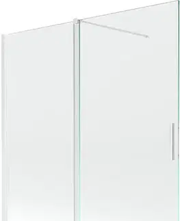 Sprchové dvere MEXEN/S - Velar Dvojkrídlová posuvná vaňová zástena 150 x 150, transparent, biela 896-150-000-01-20