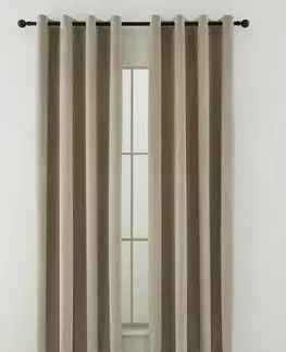 Závesy MKLozkoviny.sk Zamatové zatemňovacie závesy Cesar prírodné - 140 x 280 cm (2ks) - krúžky
