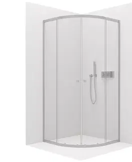 Sprchovacie kúty CERANO - Sprchovací kút Orso L/P - 5 mm - štvrťkruh - R550 - chróm, transparentné sklo - 80x80x195 - posuvný CER-650479