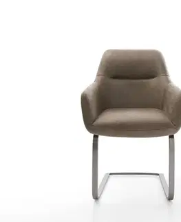 Jedálenské stoličky DELIFE Jedálenská stolička Pejo-Flex mikrovlákno taupe vintage jedálenská stolička plochá grafitová vrecková pružina