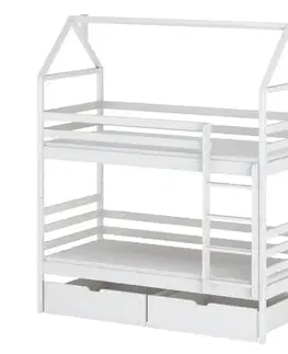 Poschodové postele Posteľ Domček Alex 80x160 biela