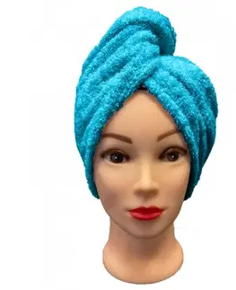 Uteráky Rýchloschnúci froté Turban na vlasy tyrkysový TiaHome