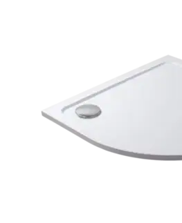 Vane H K - THOR Sprchová vanička z liateho mramoru, štvrťkruh, R550 90x90x3 cm - ľavý odpad SE-THOR-90QL