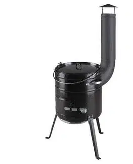 Outdoorové kotlíky Kinekus Kotlina, kotol s pokrievkou, smaltovaná, plechová, objem 15L, čierna