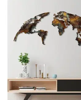 Obrazy  Nástenná dekorácia 2 ks 150x59 cm planéta kov 891TNL2435