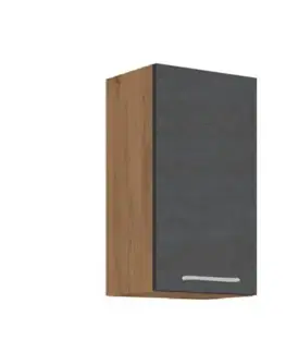 Kuchynské horné skrinky KONDELA Vega 40 G-72 1F horná kuchynská skrinka dub lancelot / sivá matná