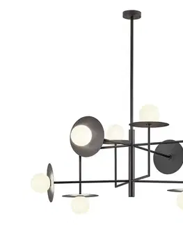 Svietidlá Redo 01-2753 - Luster na tyči PLATO 8xG9/10W/230V čierna 01-2753