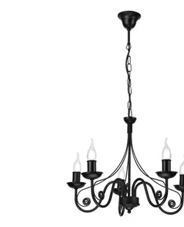 Svietidlá  Luster na reťazi DONATO 5xE14/40W/230V čierna LM-5.29/CZARNY MAT