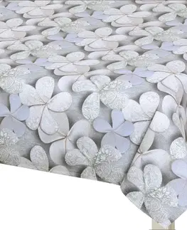 Obrusy Bellatex Obrus DITA Kvet sivá, 140 x 200 cm