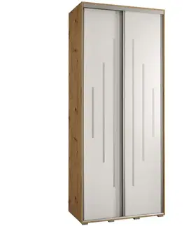 Šatníkové skrine Skriňa 45 Canaris 12 100 artisan/biela/silver