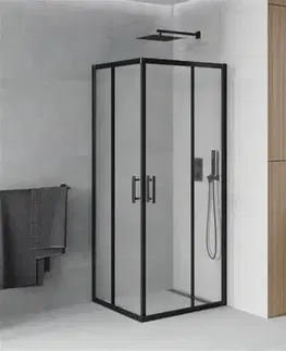 Sprchovacie kúty MEXEN - Rio sprchovací kút štvorec 80 x 80, dekor, čierna 860-080-080-70-30