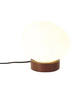 Stolné lampy Japandi stolná lampa drevená s opálovým sklom - Sally