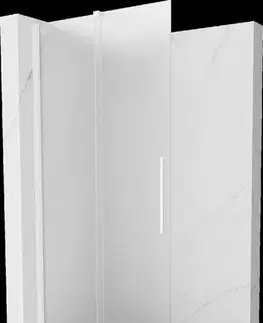 Sprchové dvere MEXEN/S - Velar Sprchová zástena posuvná Walk-in 110 x 200, dekor 8 mm, biela 871-110-000-33-20