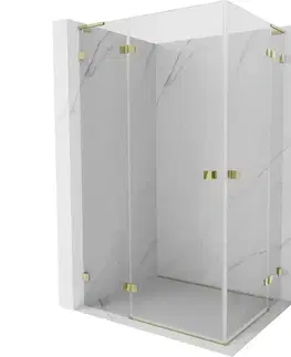 Sprchovacie kúty MEXEN/S - Lunar L Duo sprchovací kút dvere krídlové 120 x 85, transparent, zlato 834L-120L-085P-50-00