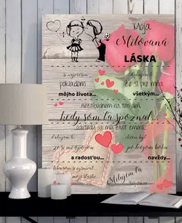Tabuľky s venovaním (darčeky) Darček na Valentína - Osobná Valentínka pre ženu vášho života - tabuľka