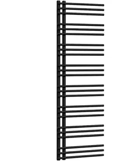 Radiátory do kúpeľne CERANO - Kúpeľňový radiátor Burke - L/P - asymetrické pripojenie 50mm - 750W - čierna matná - 1600x500 mm CER-429640
