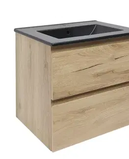 Kúpeľňový nábytok Kúpeľňová skrinka 2 zásuvková s umývadlom SAT B-Way 59x50x45 cm dub mat BWAY260OAKU4B BWAY260OAKU4B