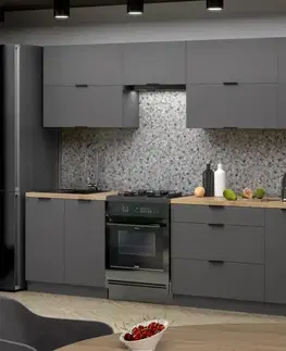 Kuchynské linky Kuchynská linka Loft II 260 grafit  s kuchynskou doskou