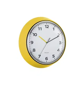 Hodiny Karlsson 6006YE dizajnové nástenné hodiny žltá, pr. 34 cm