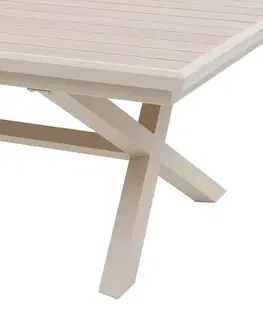 Stolčeky DEOKORK Hliníkový stôl BERGAMO 220/279 cm (ivory)
