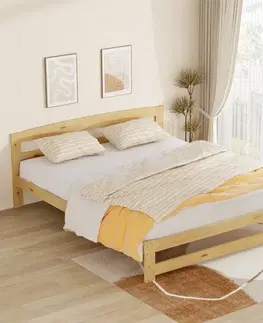 Postele KONDELA Azra 160 drevená posteľ s roštom 160x200 prírodná