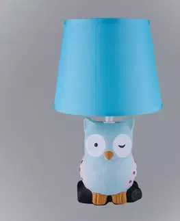 Moderné lampy Nočná lampa sova modrá VO2165 LB1