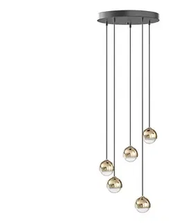 Svietidlá Open Design OR85518 - LED luster na lanku BOLICINA 5xLED/5W/230V zlatá/čierna OR85518