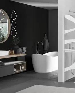 Sprchové dvere MEXEN/S - KIOTO Sprchová zástena WALK-IN s poličkou a držiakom uterákov 100 x 200, biely dekor 8 mm, chróm 800-100-121-01-97