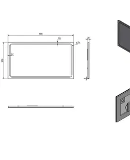 Kúpeľňové zrkadlá SAPHO - GEMINI zrkadlo s LED osvetlením 90x50cm GM090