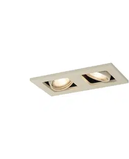Zapustené svietidlá Moderné zabudované bodové svetlo béžové GU10 50 mm otočné a sklopné 2-svetlo - Qure