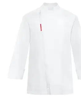 Pánske košele TOMA Kuchársky rondon TOMA (zapínanie na zips) - biely, dlhý rukáv S
