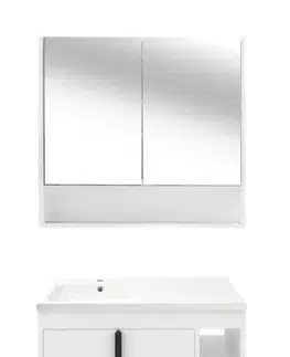Kúpeľňový nábytok Kúpeľňová zostava s umývadlom a zrkadlovou skrinkou Naturel Lucca 79x70x45 cm biela lesk LUCCASET80W LUCCASET80W