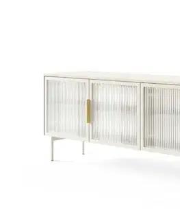 Nábytok ArtLas Tv stolík NAIRE 4D s LED osvetlením | cashmere
