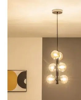 Svietidlá BRILAGI - LED luster na lane MILLA 6xG9/3W/230V čierny chróm/zlatá 6010-6CA