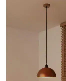 Svietidlá  - Závesné svietidlo na lanku IRONLINE 1xE27/15W/230V pr. 27 cm medená/čierna 70514