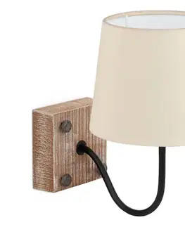 Svietidlá Eglo 32248 - Nástenné svietidlo 1xE14/40W/230V hnedá/béžová 32248