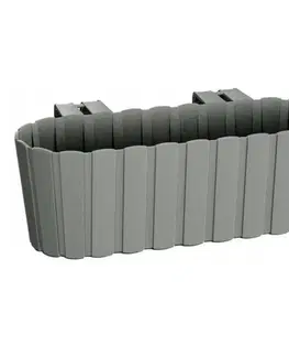 Kvetináče a truhlíky NABBI DDECZ400 plastový balkónový kvetináč 38,3 cm sivý kameň