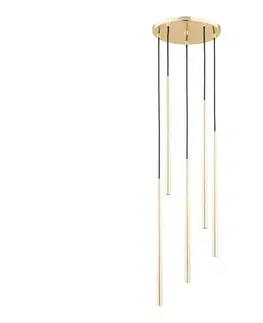 Svietidlá  Luster na lanku CARMEN 5xG9/40W/230V pr.30 cm zlatá 63144