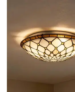 Svietidlá BRILAGI - Tiffany vitrážové stropné svietidlo IVORY 2xE27/60W/230V pr. 40 cm BRC-12016