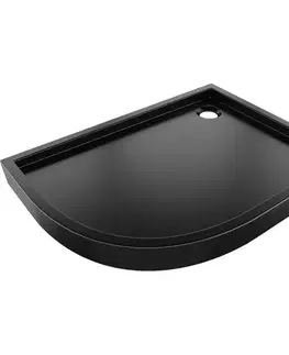 Vane MEXEN - Flow+ Sprchová vanička štvrťkruh asymetrická pravá 100 x 90, čierna mat 46Q709010RH