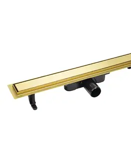 Sprchovacie kúty Laveo - Basso - sprchový žľab 100 cm, zlato COB_G10D