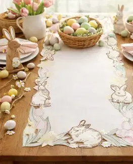 Obrusy Veľkonočný obrus Veľkonočná lúka 40x110cm TiaHome
