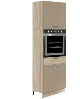 Kuchynské skrinky stojace Kuchynská skrinka Premio 20D sonoma/cappuccino lesk