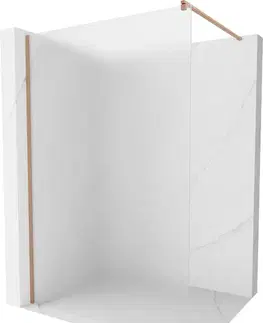 Sprchové dvere MEXEN/S - Kioto Sprchová zástena WALK-IN 100 x 200, dekor 8 mm, meď kartáčovaná 800-100-101-65-30