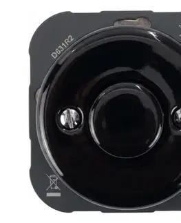 Predlžovacie káble Reblig - Porcelánový retro stmievač bez rámčeka 250V/10A čierna RGDMAX-B