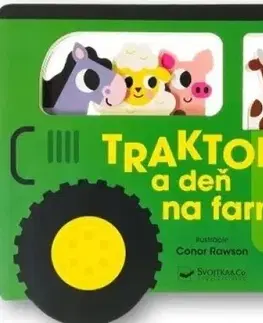 Leporelá, krabičky, puzzle knihy Traktor a deň na farme