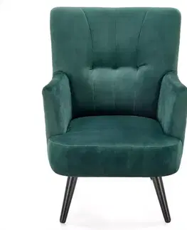 Moderné kreslá Kreslo Pagoni zelená/čierna