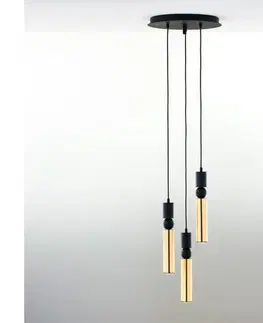Svietidlá Jupiter 2016 - Luster na lanku ALAS 3xGU10/10W/230V zlatá/čierna 2016