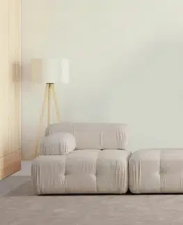 Pohovky a gauče Trojmiestna pohovka Doblo 3 Seater ( L1-Pouffe-1R) - Cream Bouclette