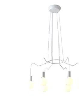 Svietidlá  Luster na lanku BASSO 6xE27/40W/230V biela 36-71026
